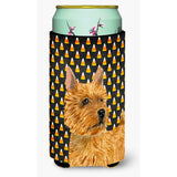 Norwich Terrier Candy Corn Halloween Portrait Tall Boy Beverage Insulator Beverage Insulator Hugger