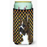Boxer Candy Corn Halloween Portrait Tall Boy Beverage Insulator Beverage Insulator Hugger