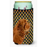 Sussex Spaniel Candy Corn Halloween Portrait Tall Boy Beverage Insulator Beverage Insulator Hugger