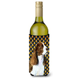 Springer Spaniel  Halloween Portrait Wine Bottle Beverage Insulator Beverage Insulator Hugger Ss4306Literk