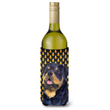 Rottweiler Candy Corn Halloween Portrait Wine Bottle Beverage Insulator Beverage Insulator Hugger