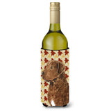 Chesapeake Bay Retriever Fall Leaves Portrait Wine Bottle Beverage Insulator Beverage Insulator Hugger
