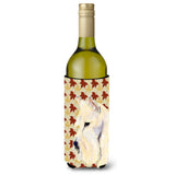 Scottish Terrier Wheaten Fall Leaves Portrait Wine Bottle Beverage Insulator Beverage Insulator Hugger