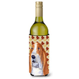 Bulldog English Fall Leaves Portrait Wine Bottle Beverage Insulator Beverage Insulator Hugger Ss4328Literk