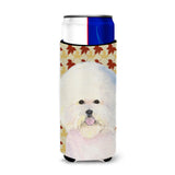 Bichon Frise Fall Leaves Portrait Ultra Beverage Insulators For Slim Cans Ss4330Muk