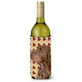 Field Spaniel Fall Leaves Portrait Wine Bottle Beverage Insulator Beverage Insulator Hugger