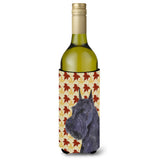 Schnauzer Giant Fall Leaves Portrait Wine Bottle Beverage Insulator Beverage Insulator Hugger