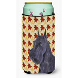 Schnauzer Giant Fall Leaves Portrait Tall Boy Beverage Insulator Beverage Insulator Hugger