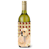 Cocker Spaniel Fall Leaves Portrait Wine Bottle Beverage Insulator Beverage Insulator Hugger