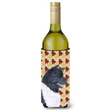 Akita Fall Leaves Portrait Wine Bottle Beverage Insulator Beverage Insulator Hugger