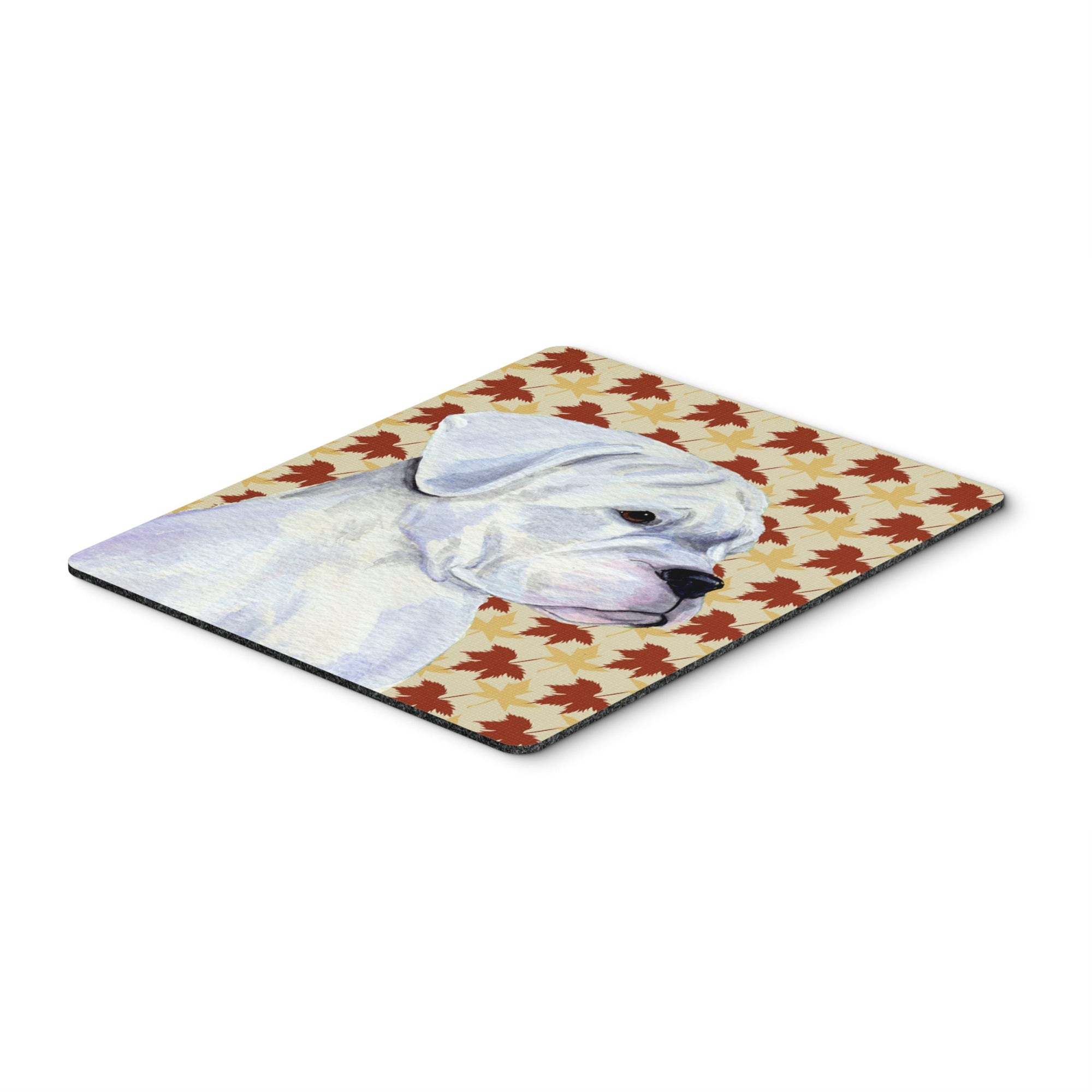 Caroline'S Treasures Boxer White Fall Leaves Portrait Mouse Pad/Hot Pad/Trivet (Ss4347Mp)