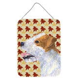 Caroline'S Treasures Jack Russell Terrier Fall Leaves Portrait Wall Or Door Hanging Prints, 16 X 12, Multicolor