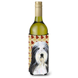 Bearded Collie Fall Leaves Portrait Wine Bottle Beverage Insulator Beverage Insulator Hugger Ss4359Literk