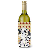 Dalmatian Fall Leaves Portrait Wine Bottle Beverage Insulator Beverage Insulator Hugger