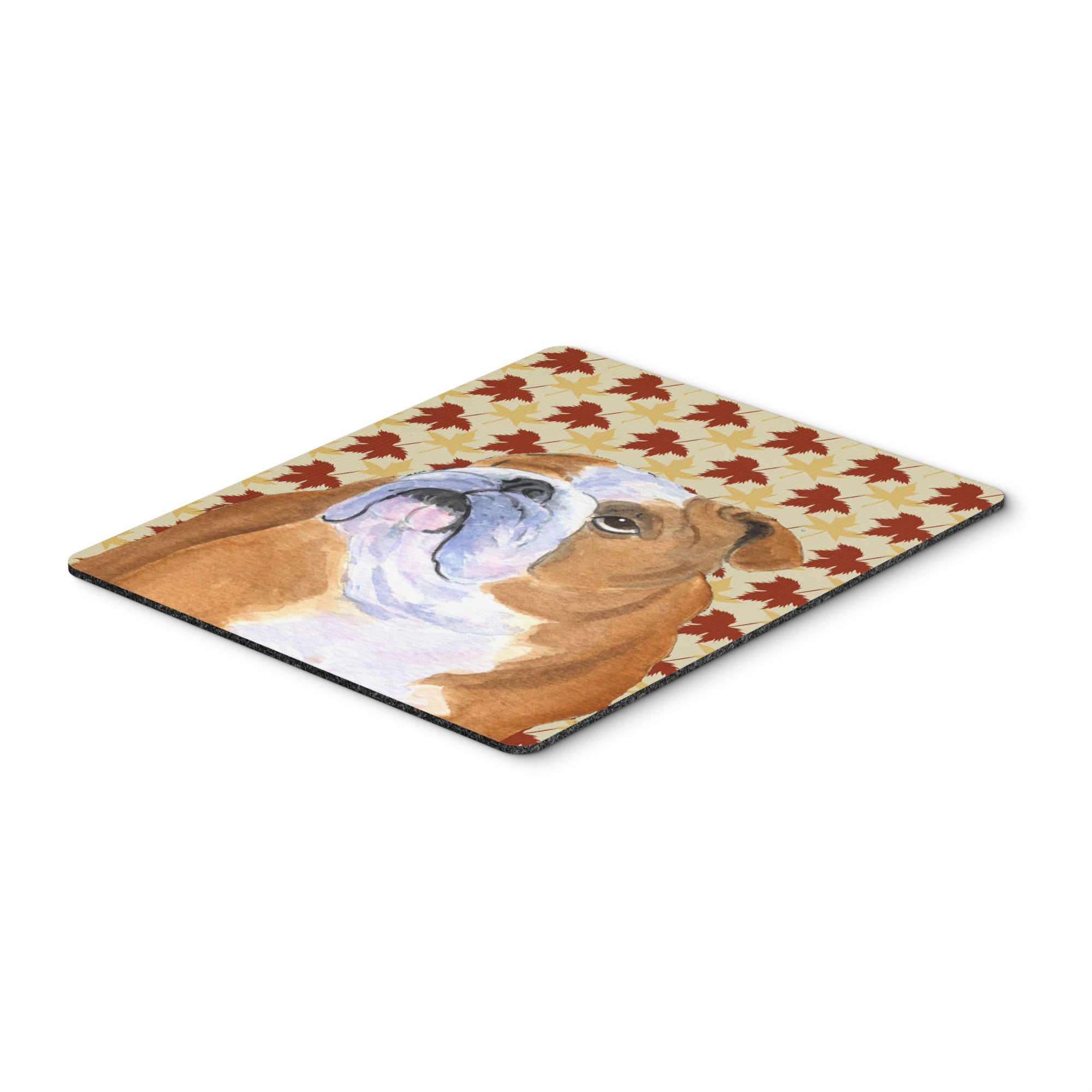 Caroline'S Treasures Mouse/Hot Pad/Trivet, Bulldog English Fall Leaves Portrait (Ss4365Mp)
