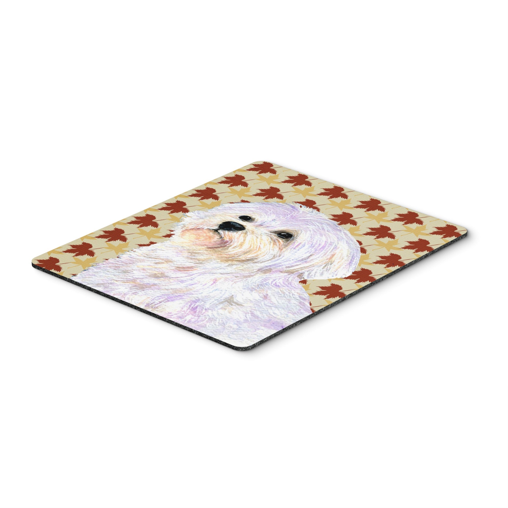 Caroline'S Treasures Mouse/Hot Pad/Trivet, Maltese Fall Leaves Portrait (Ss4375Mp)