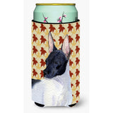 Rat Terrier Fall Leaves Portrait Tall Boy Beverage Insulator Beverage Insulator Hugger