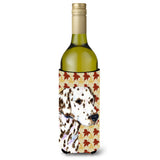 Dalmatian Fall Leaves Portrait Wine Bottle Beverage Insulator Beverage Insulator Hugger Ss4387Literk