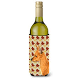 Min Pin Fall Leaves Portrait Wine Bottle Beverage Insulator Beverage Insulator Hugger Ss4390Literk