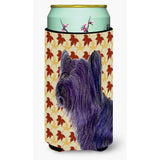Skye Terrier Fall Leaves Portrait Tall Boy Beverage Insulator Beverage Insulator Hugger