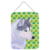 Caroline'S Treasures Siberian Husky St. Patrick'S Day Shamrock Portrait Wall Or Door Hanging Prints, 16 X 12, Multicol