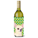 Chihuahua St. Patrick'S Day Shamrock Portrait Wine Bottle Beverage Insulator Beverage Insulator Hugger