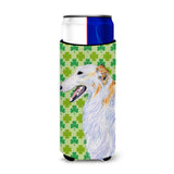 Borzoi St. Patrick'S Day Shamrock Portrait Ultra Beverage Insulators For Slim Cans Ss4406Muk