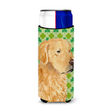 Golden Retriever St. Patrick'S Day Shamrock Portrait Ultra Beverage Insulators For Slim Cans Ss4407Muk
