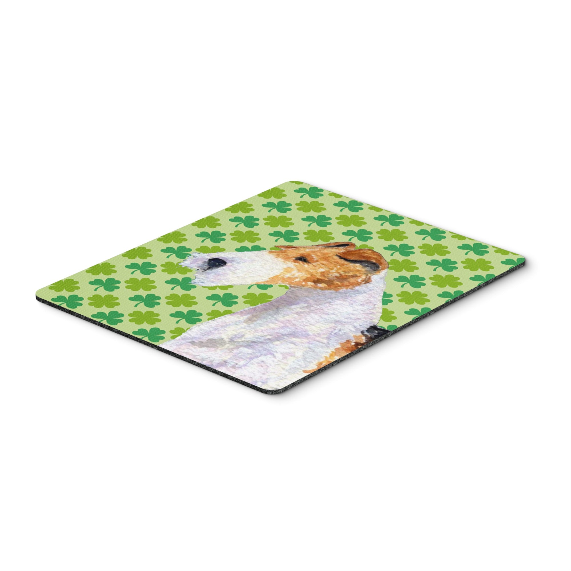 Caroline'S Treasures Mouse/Hot Pad/Trivet, Fox Terrier St. Patrick'S Day Shamrock Portrait (Ss4409Mp)