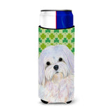 Maltese St. Patrick'S Day Shamrock Portrait Ultra Beverage Insulators For Slim Cans Ss4413Muk