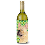 French Bulldog St. Patrick'S Day Shamrock Wine Bottle Beverage Insulator Beverage Insulator Hugger