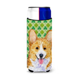 Corgi St. Patrick'S Day Shamrock Portrait Ultra Beverage Insulators For Slim Cans Ss4417Muk