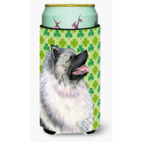 Keeshond St. Patrick'S Day Shamrock Portrait Tall Boy Beverage Insulator Beverage Insulator Hugger
