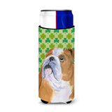 Bulldog English St. Patrick'S Day Shamrock Portrait Ultra Beverage Insulators For Slim Cans Ss4422Muk