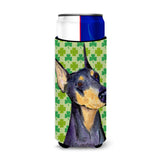 Doberman St. Patrick'S Day Shamrock Portrait Ultra Beverage Insulators For Slim Cans Ss4426Muk