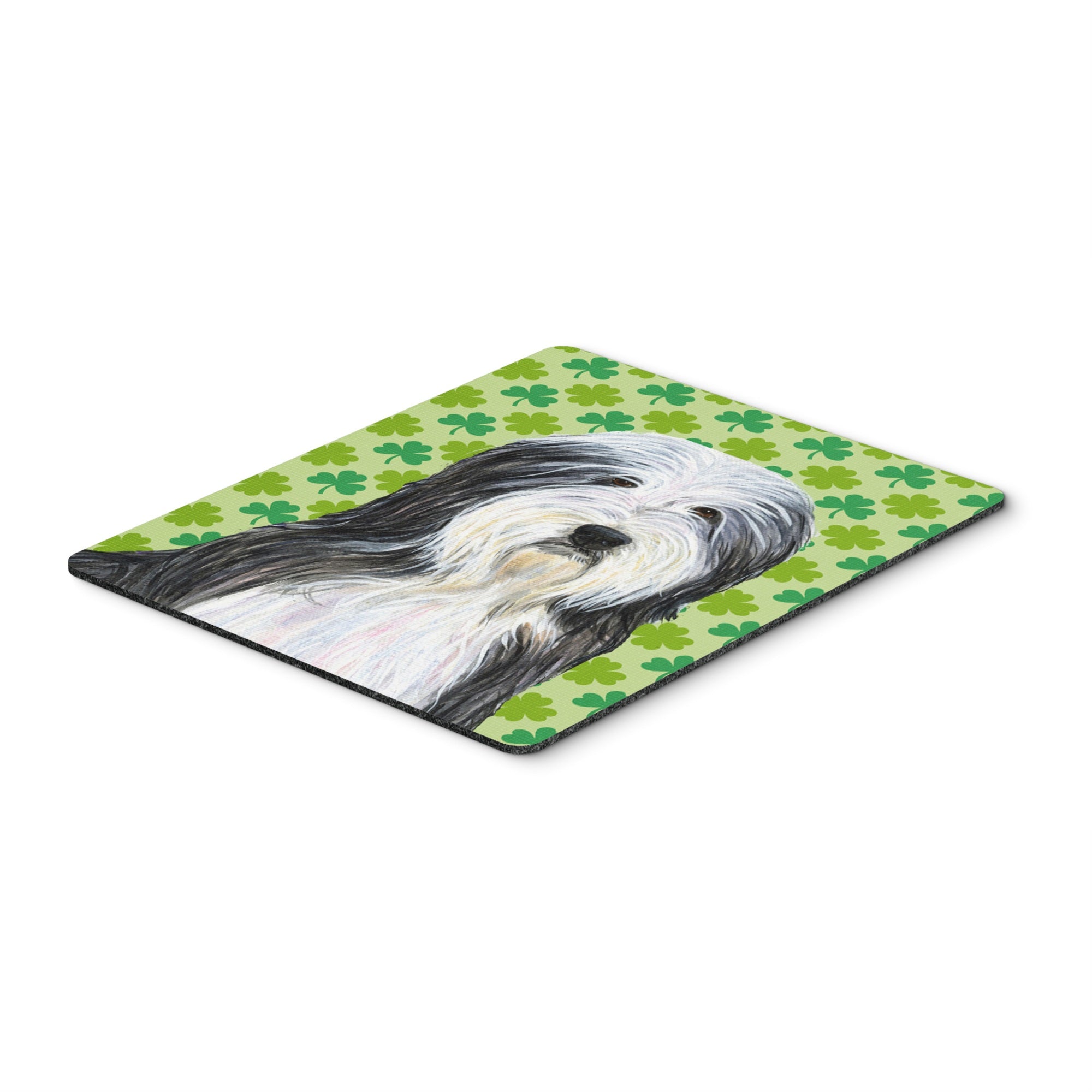 Caroline'S Treasures Mouse/Hot Pad/Trivet, Bearded Collie St. Patrick'S Day Shamrock Portrait (Ss4428Mp)