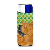 Chow Chow St. Patrick'S Day Shamrock Portrait Ultra Beverage Insulators For Slim Cans Ss4433Muk