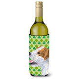 Jack Russell Terrier St. Patrick'S Day Shamrock Wine Bottle Beverage Insulator Beverage Insulator Hugger