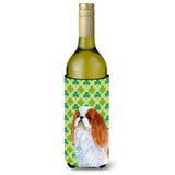 English Toy Spaniel St. Patrick'S Day Shamrock Wine Bottle Beverage Insulator Beverage Insulator Hugger
