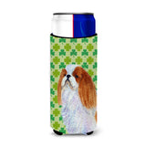 English Toy Spaniel St. Patrick'S Day Shamrock Portrait Ultra Beverage Insulators For Slim Cans Ss4438Muk