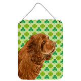 Caroline'S Treasures Sussex Spaniel St. Patrick'S Day Shamrock Portrait Wall Or Door Hanging Prints, 16 X 12, Multicol