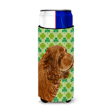 Sussex Spaniel St. Patrick'S Day Shamrock Portrait Ultra Beverage Insulators For Slim Cans Ss4441Muk