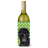 Affenpinscher St. Patrick'S Day Shamrock Portrait Wine Bottle Beverage Insulator Beverage Insulator Hugger
