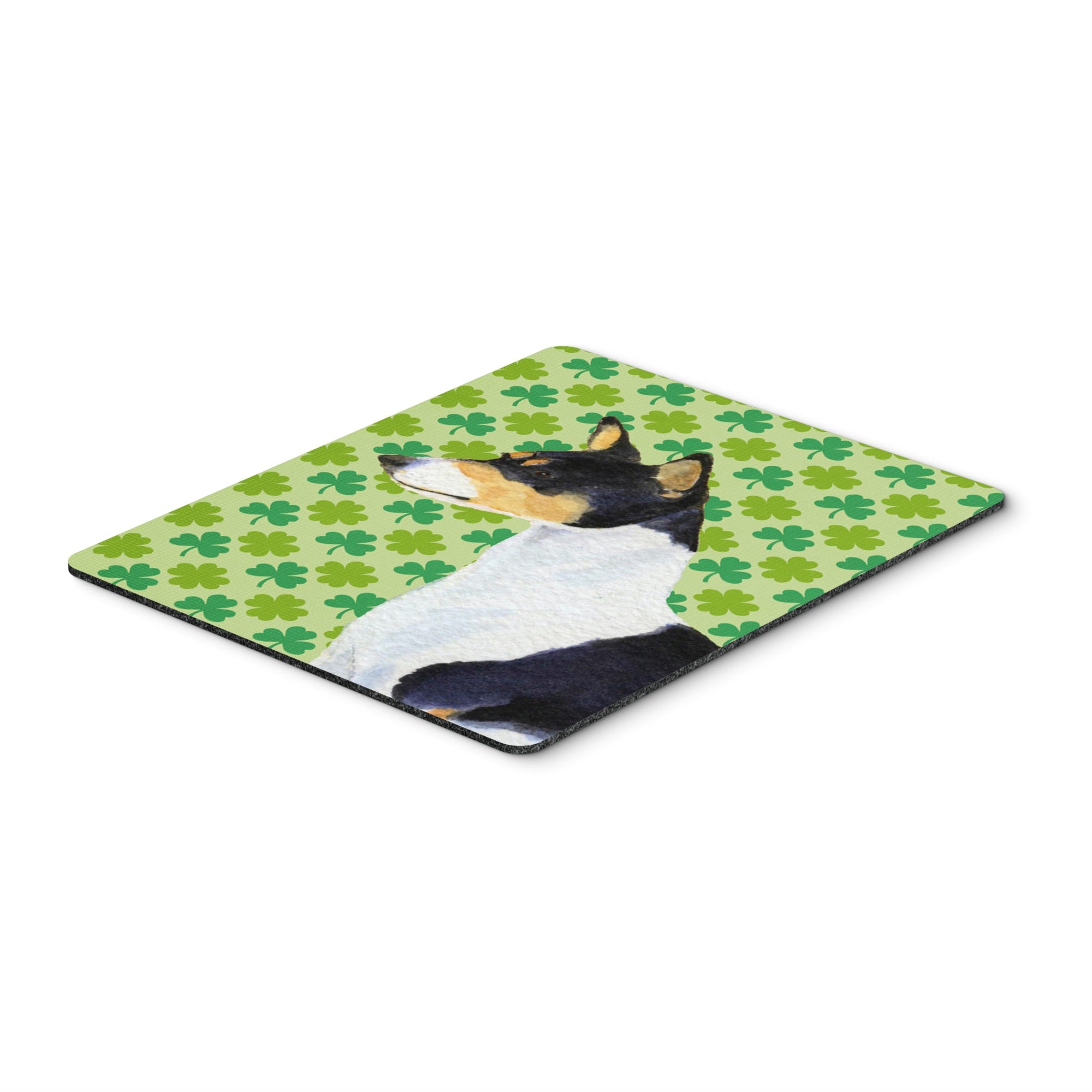 Caroline'S Treasures Mouse/Hot Pad/Trivet, Basenji St. Patrick'S Day Shamrock Portrait (Ss4445Mp)
