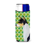 Basenji St. Patrick'S Day Shamrock Portrait Ultra Beverage Insulators For Slim Cans Ss4445Muk