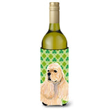 Cocker Spaniel St. Patrick'S Day Shamrock Portrait Wine Bottle Beverage Insulator Beverage Insulator Hugger