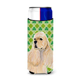 Cocker Spaniel St. Patrick'S Day Shamrock Portrait Ultra Beverage Insulators For Slim Cans Ss4453Muk