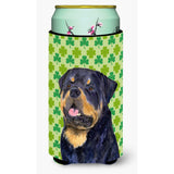 Rottweiler St. Patrick'S Day Shamrock Portrait Tall Boy Beverage Insulator Beverage Insulator Hugger
