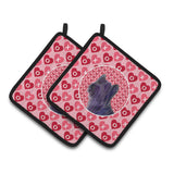 Caroline'S Treasures Skye Terrier Hearts Love & Valentine'S Day Portrait Pair Of Pot Holders Ss4463Pthd, 7.5Hx7.5W, Multicolor