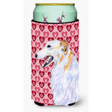 Borzoi Hearts Love And Valentine'S Day Portrait Tall Boy Beverage Insulator Beverage Insulator Hugger